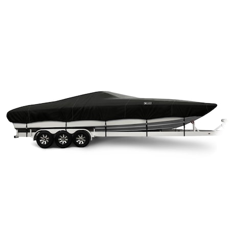 Eevelle Boat Cover INFLATABLE, Outboard Fits 15ft 6in L up to 76in W Black SBINF1576B-BLK